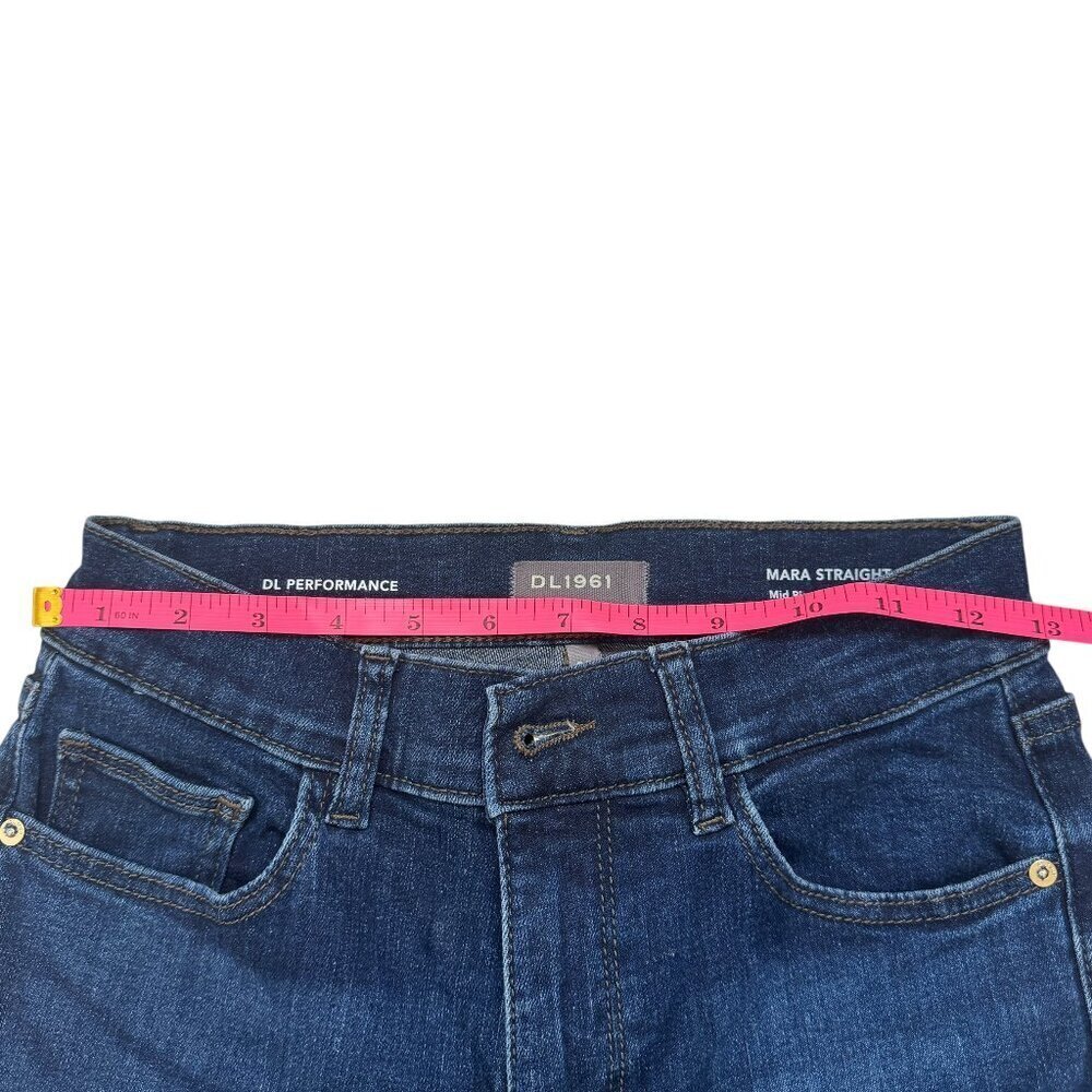 DL 1961Mara Straight Mid Rise Instrasculpt Ankle Jeans Sz 26 Like New - Picture 6 of 8